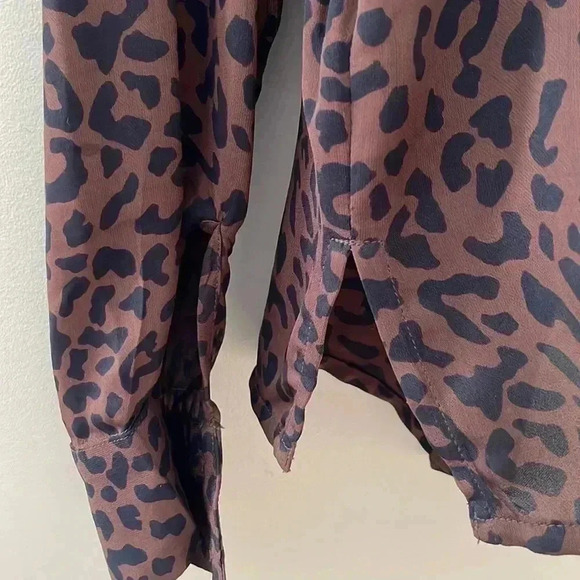 EUC Minimum Bilda Brown Leopard Print Button Down 100%viscose Women Shirt- EU 34 - Picture 8 of 13